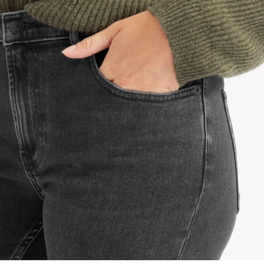 EVERLANE NWT THE MID-RISE SKINNY JEANS WASHED BLACK 24 TALL - Picture 2 of 5